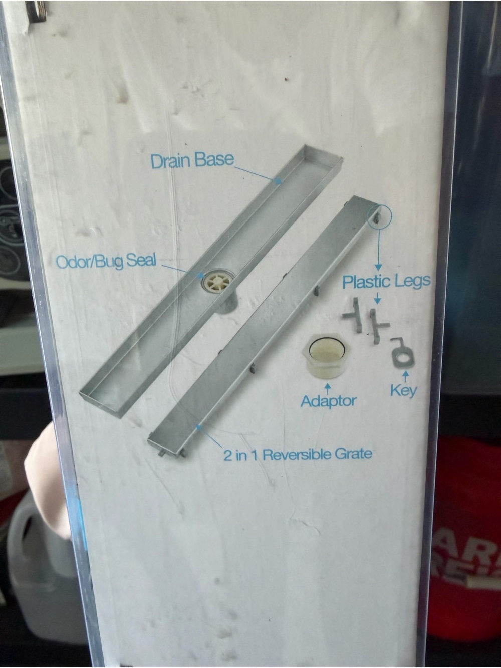 $800 RETAILS - 36” Marine Grade Stainless Steel drain 2-in-1 reversible grate